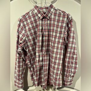 UNTUCKit button-down with blue/red/pink/white checkered pattern (size L)